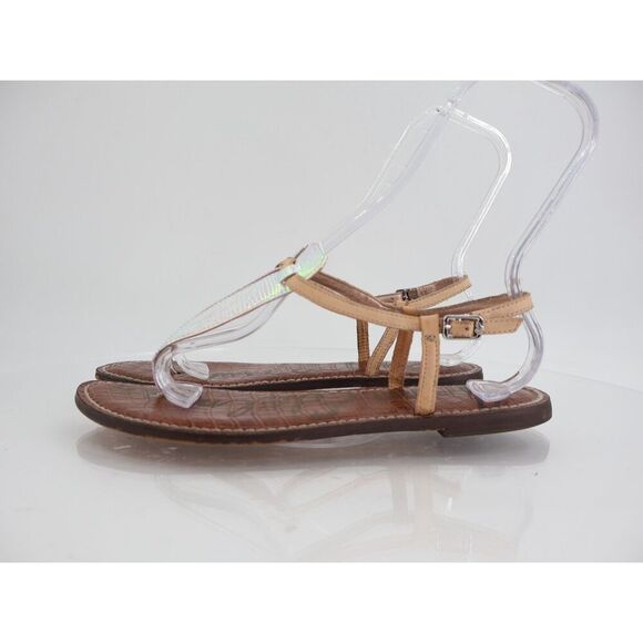Sam Edelman Women Gigi Sandal Size 9.5 Thong Slingback Silver Snakeskin Leather - Picture 5 of 12